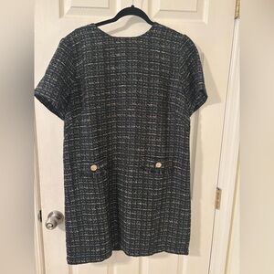 LOFT Tweed Dress in Black and White